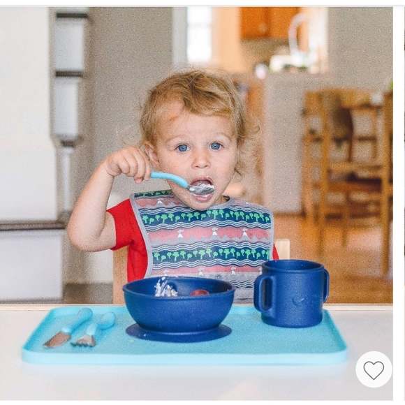 Green Sprout Snap & Go Wipe Off Bibs Blue Dinosaurs 9-18M - 3pk - Picture 3 of 10